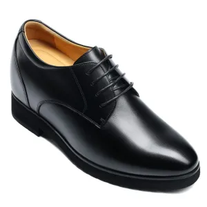 10 CM/3.94 Inches CMR CHAMARIPA Men's Black Leather Dress Shoes