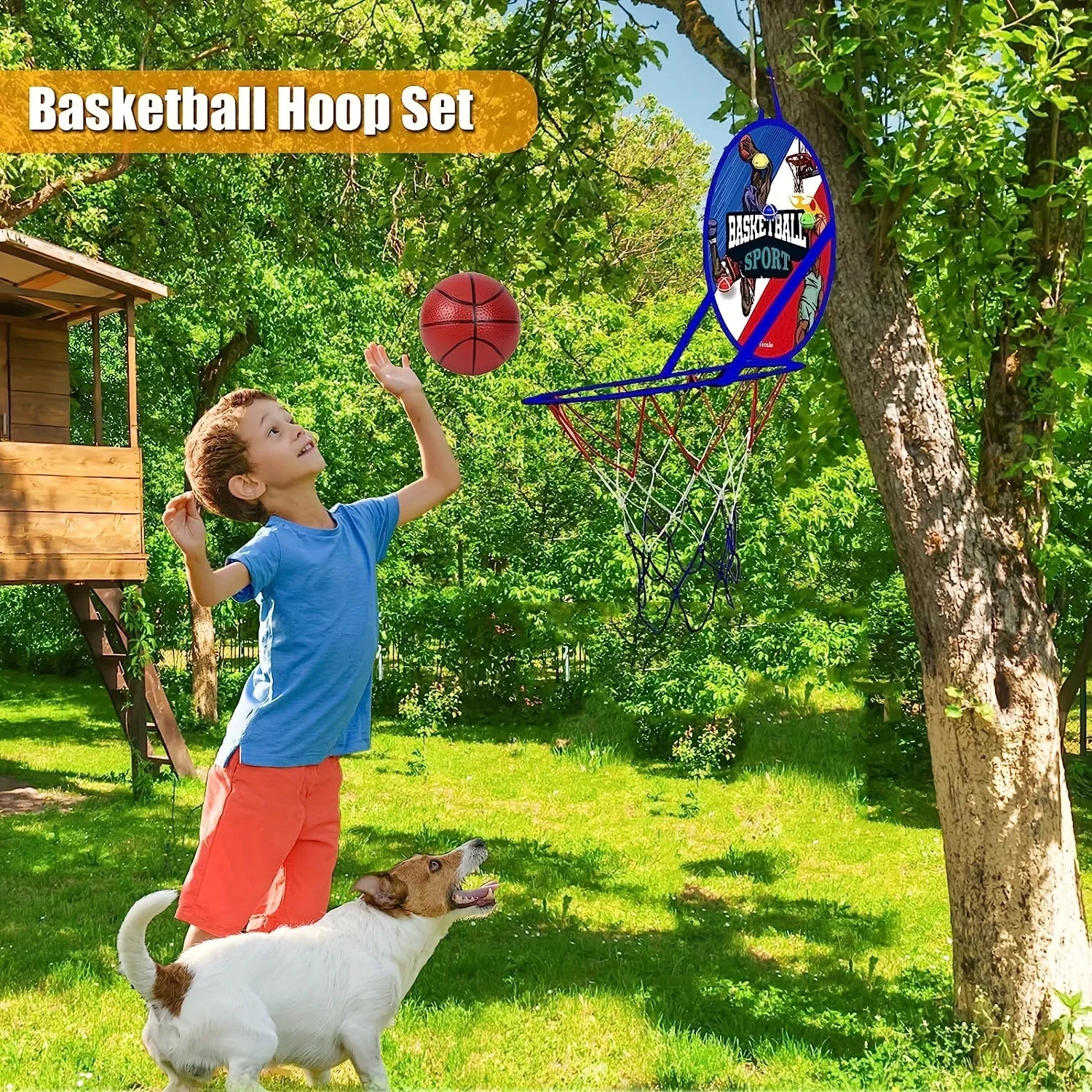 2-in-1 Dart Board & Basketball Hoop Set - Perfect Gift for 3-10 Year Old Boys & Girls!