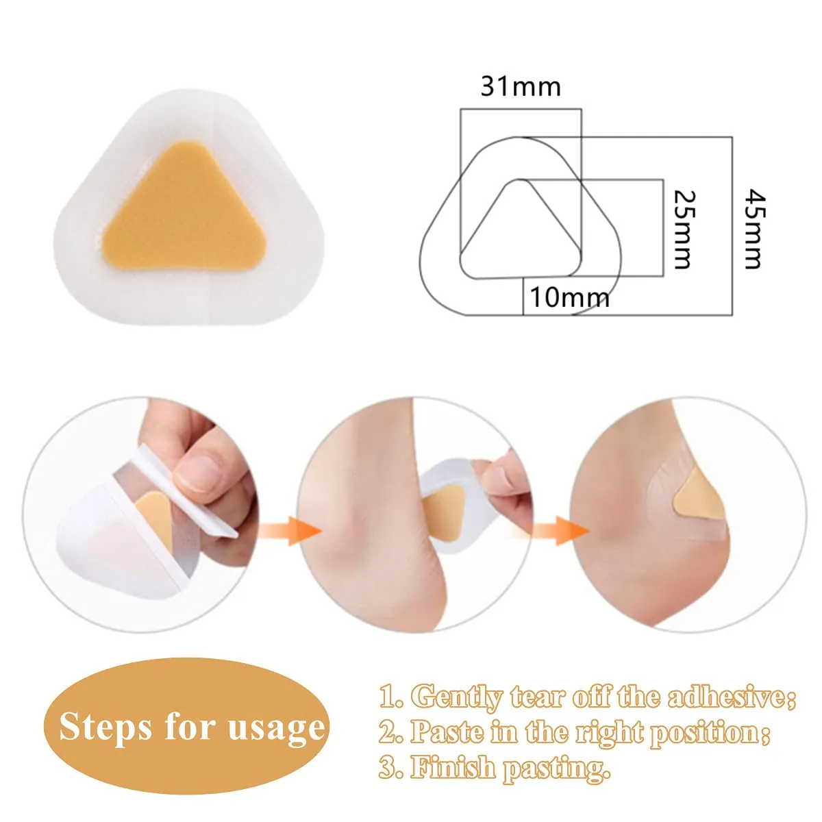 50 Sheets Blister Bandages High Heel Blister Plasters Invisible Anti-Wear Heel Foot Sticker for Feet, Toes, Heels Protector and Guard Skin