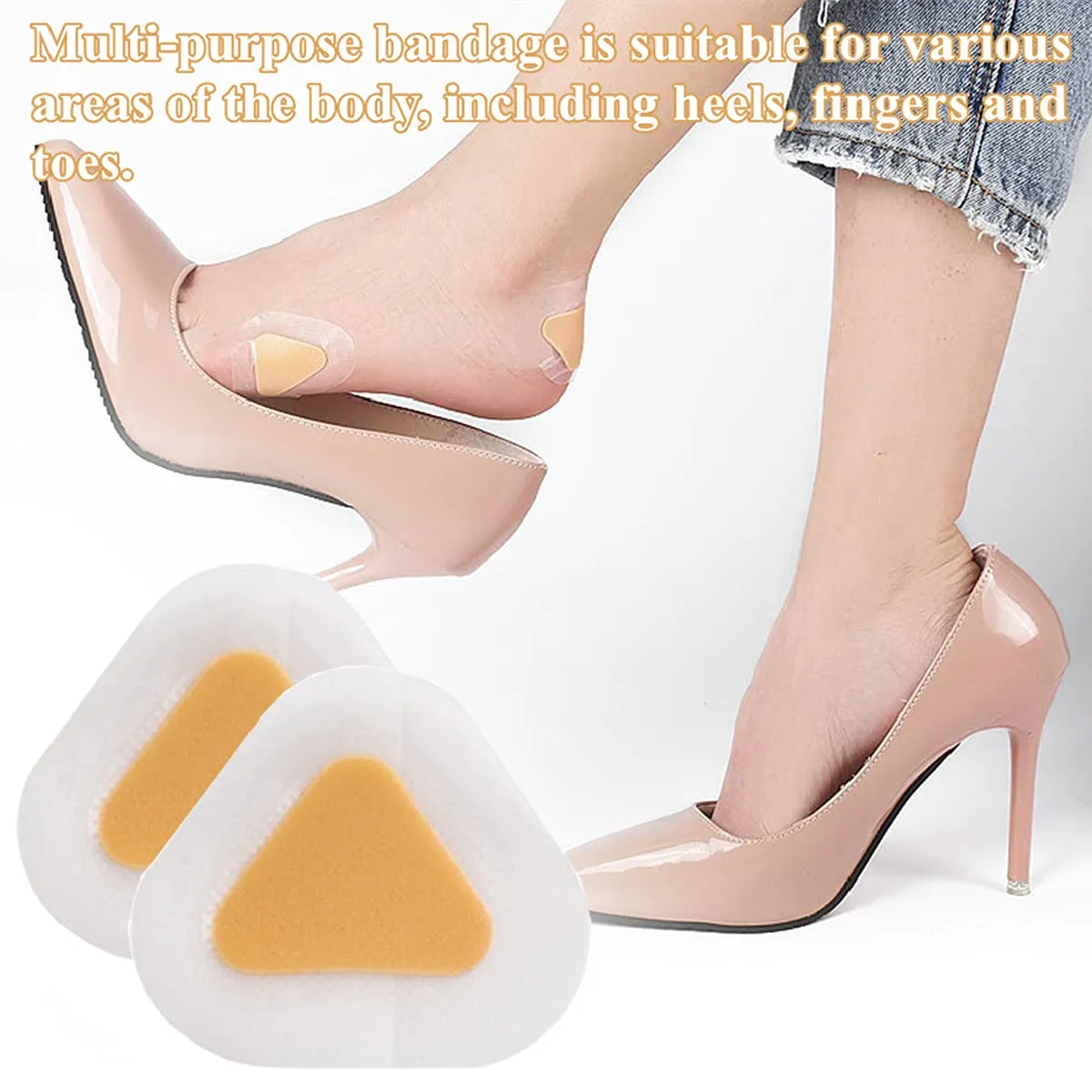 50 Sheets Blister Bandages High Heel Blister Plasters Invisible Anti-Wear Heel Foot Sticker for Feet, Toes, Heels Protector and Guard Skin