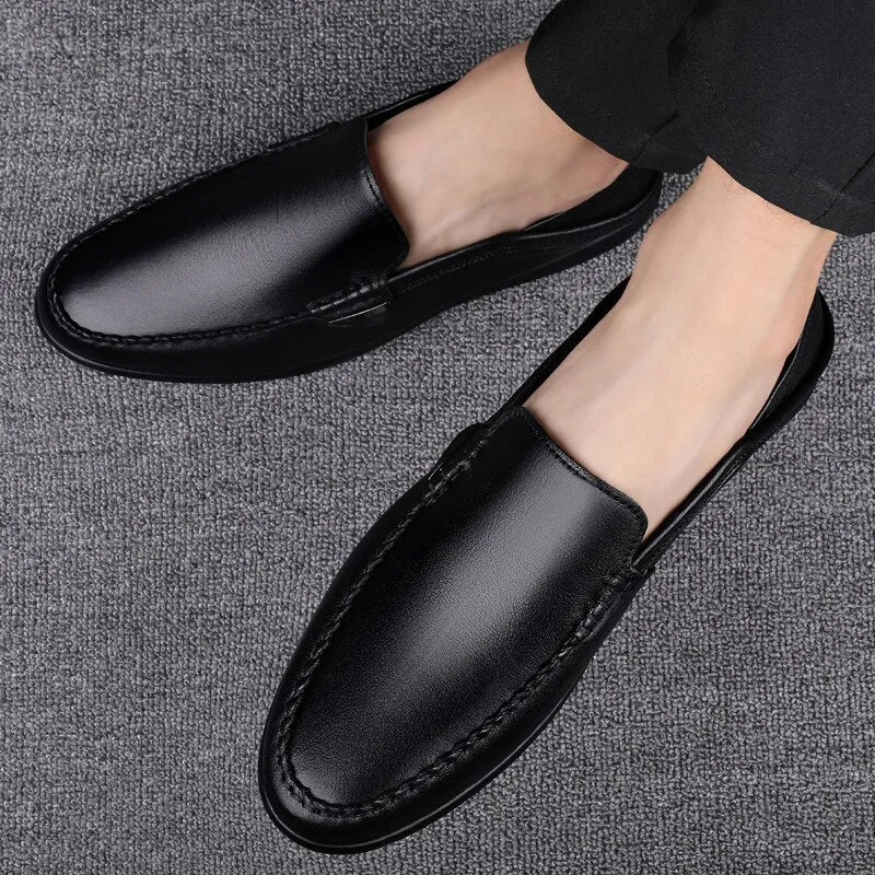 Advbridge Boat Shoes Mens Shoes Lightweight Leather Casual Loafers Man Fashion Moccasins Driving Footwear Slip on Men Shoes Flat Designer