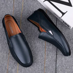 Advbridge Boat Shoes Mens Shoes Lightweight Leather Casual Loafers Man Fashion Moccasins Driving Footwear Slip on Men Shoes Flat Designer