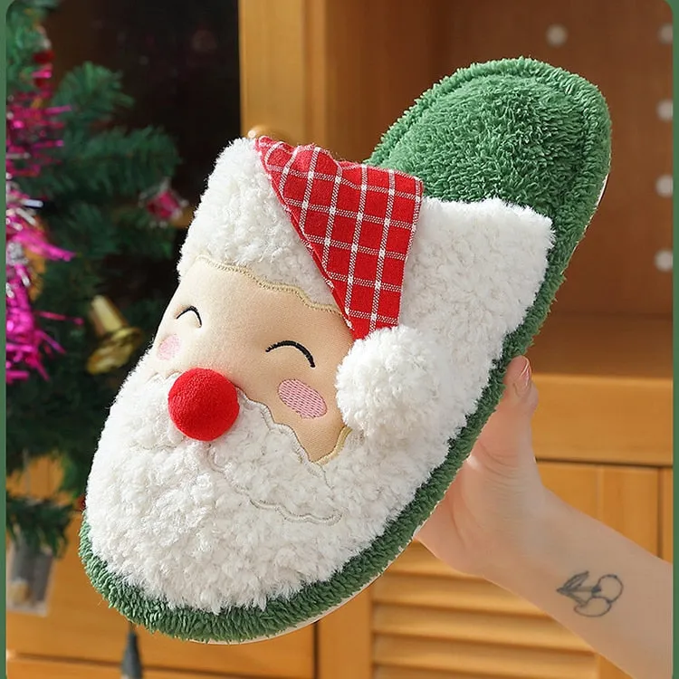 Advbridge Furry Slippers for Home Designer Shoes Women Flats Christmas Indoor Fur Slides Luxury Plush Winter Shoes Girls Red Xmas Footwear