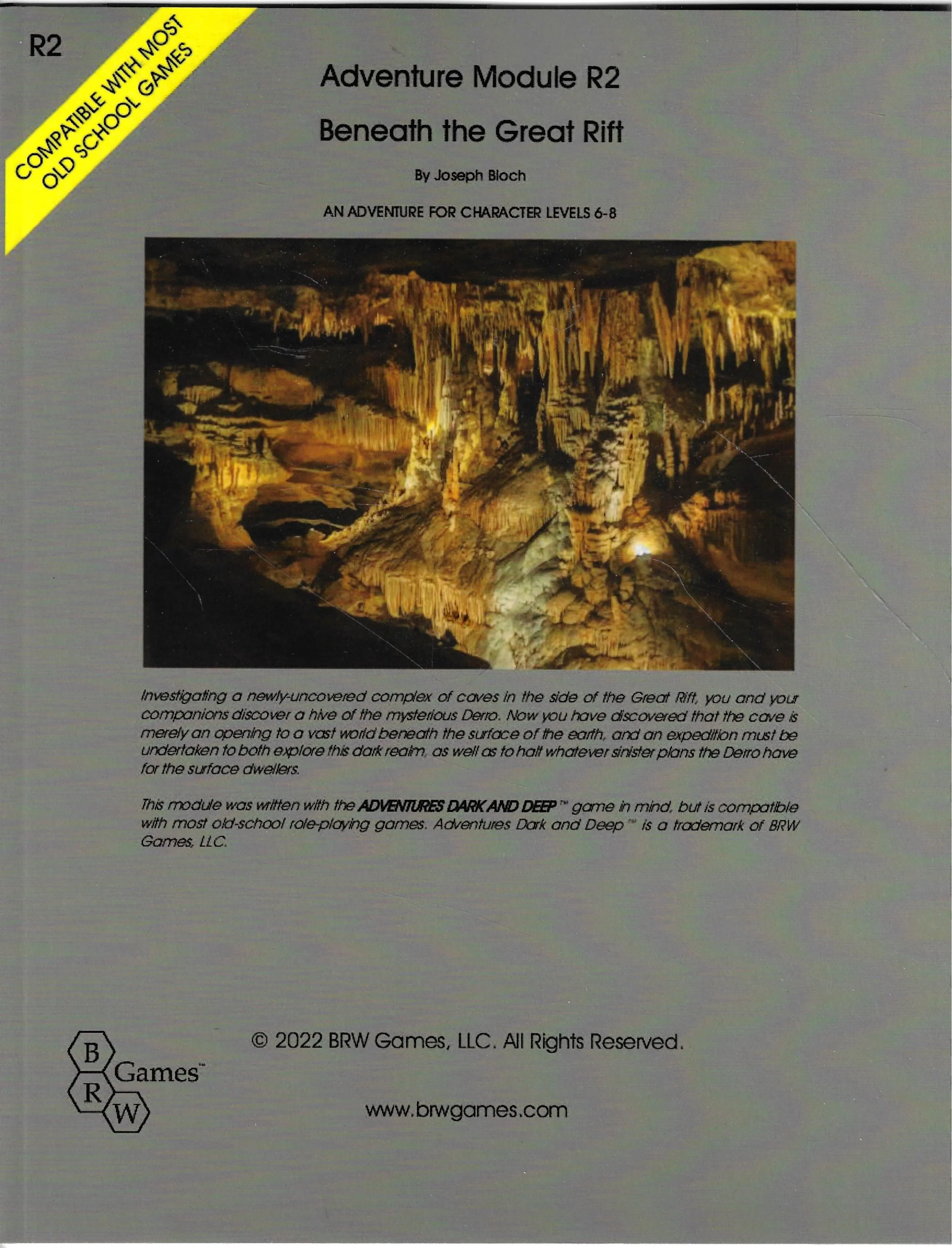 Adventure Module R2 Beneath The Great Rift - BRW Games