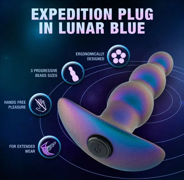 Anal Adventures Matrix Expedition Plug – Lunar Blue | 10 Vibration Modes