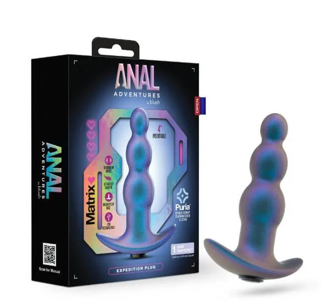 Anal Adventures Matrix Expedition Plug – Lunar Blue | 10 Vibration Modes