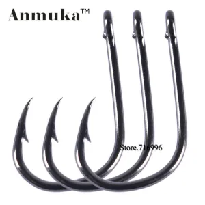 Anmuka brand 100pcs 50pcs Free Shipping Hight Quality Bulk Sharped fishing hooks Ring Forged,High Carbon Steel Hook Wholesale