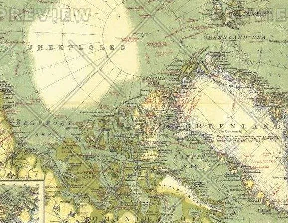 Arctic Regions (1925) Wall Map by National Geographic