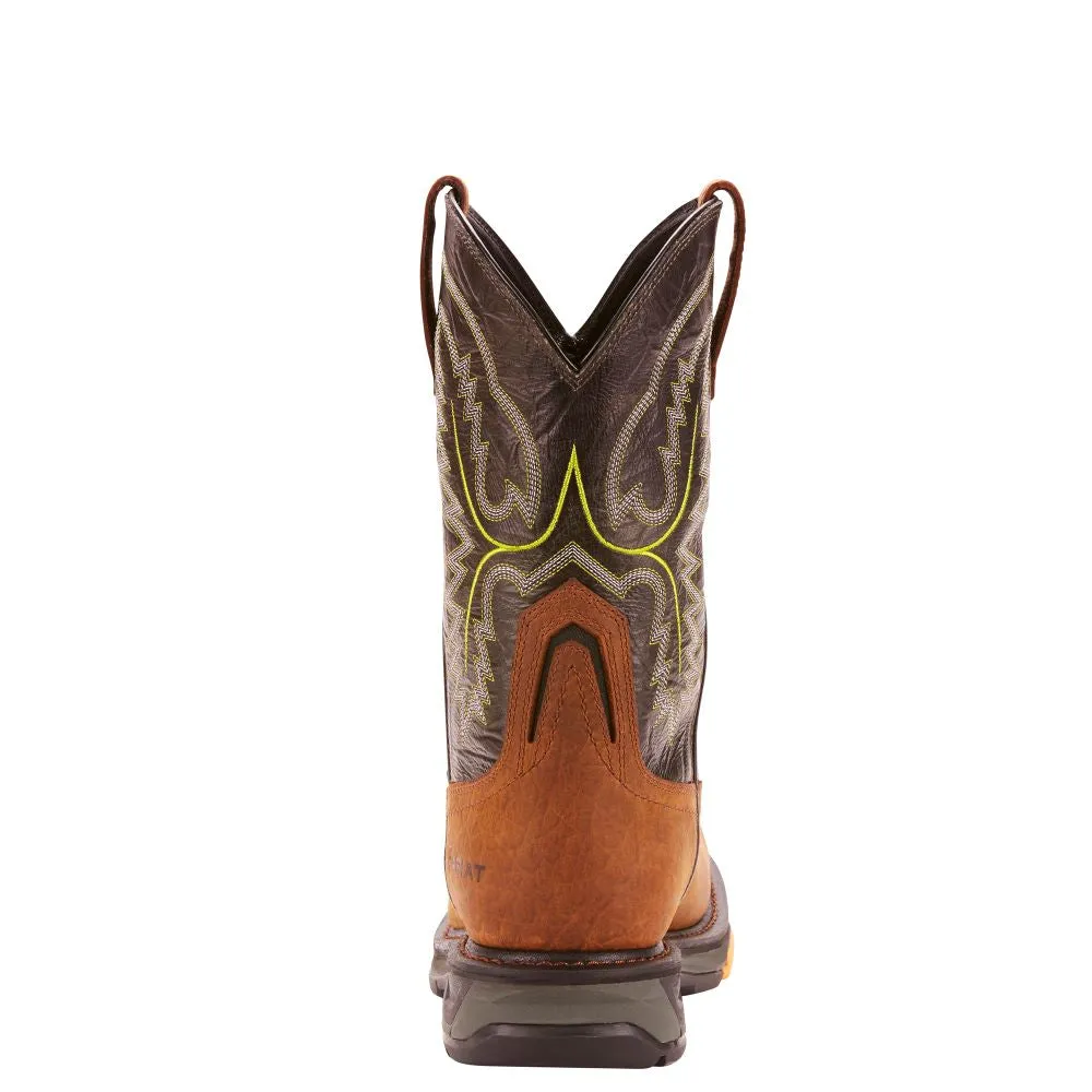 'Ariat' Men's 11" WorkHog XT EH WP Soft Toe - Tumbled Bark / Dark Forest