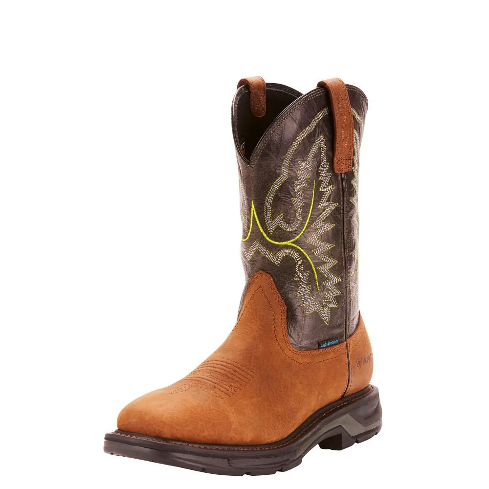 'Ariat' Men's 11" WorkHog XT EH WP Soft Toe - Tumbled Bark / Dark Forest