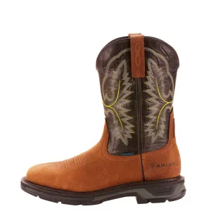 'Ariat' Men's 11" WorkHog XT EH WP Soft Toe - Tumbled Bark / Dark Forest