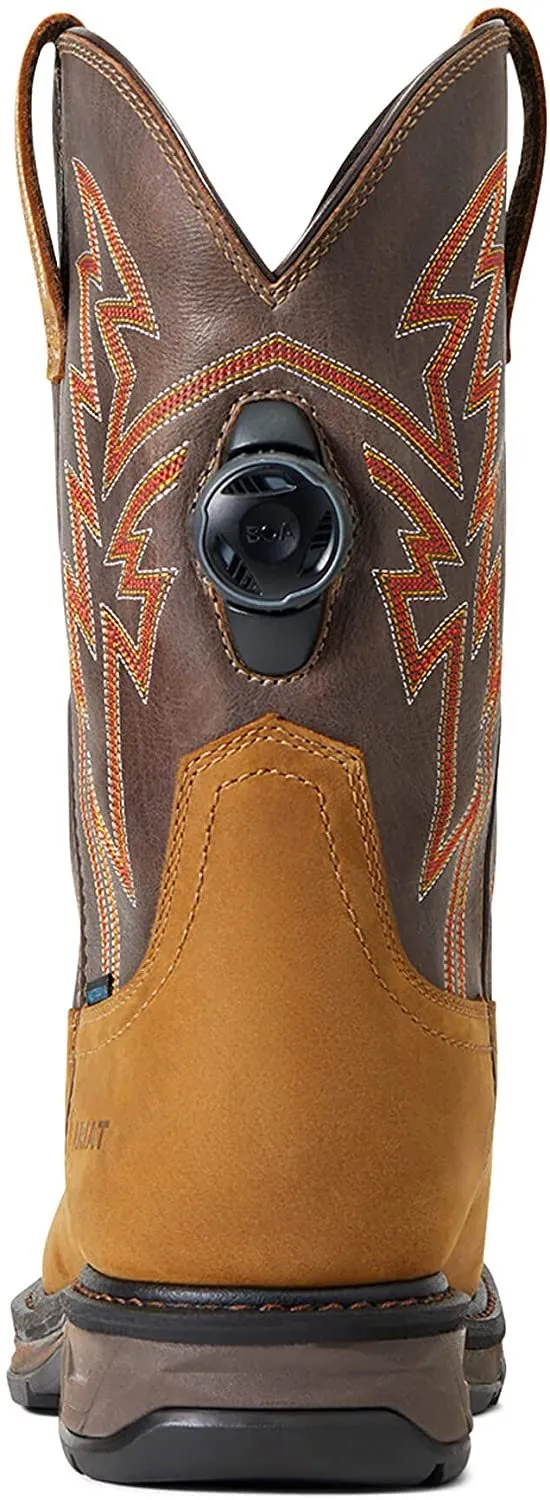 Ariat Men's WorkHog XT BOA Waterproof Work Boot, Aged Bark Brown