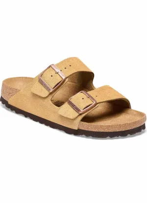 Arizona in Latte Cream Suede Regular Width by Birkenstock