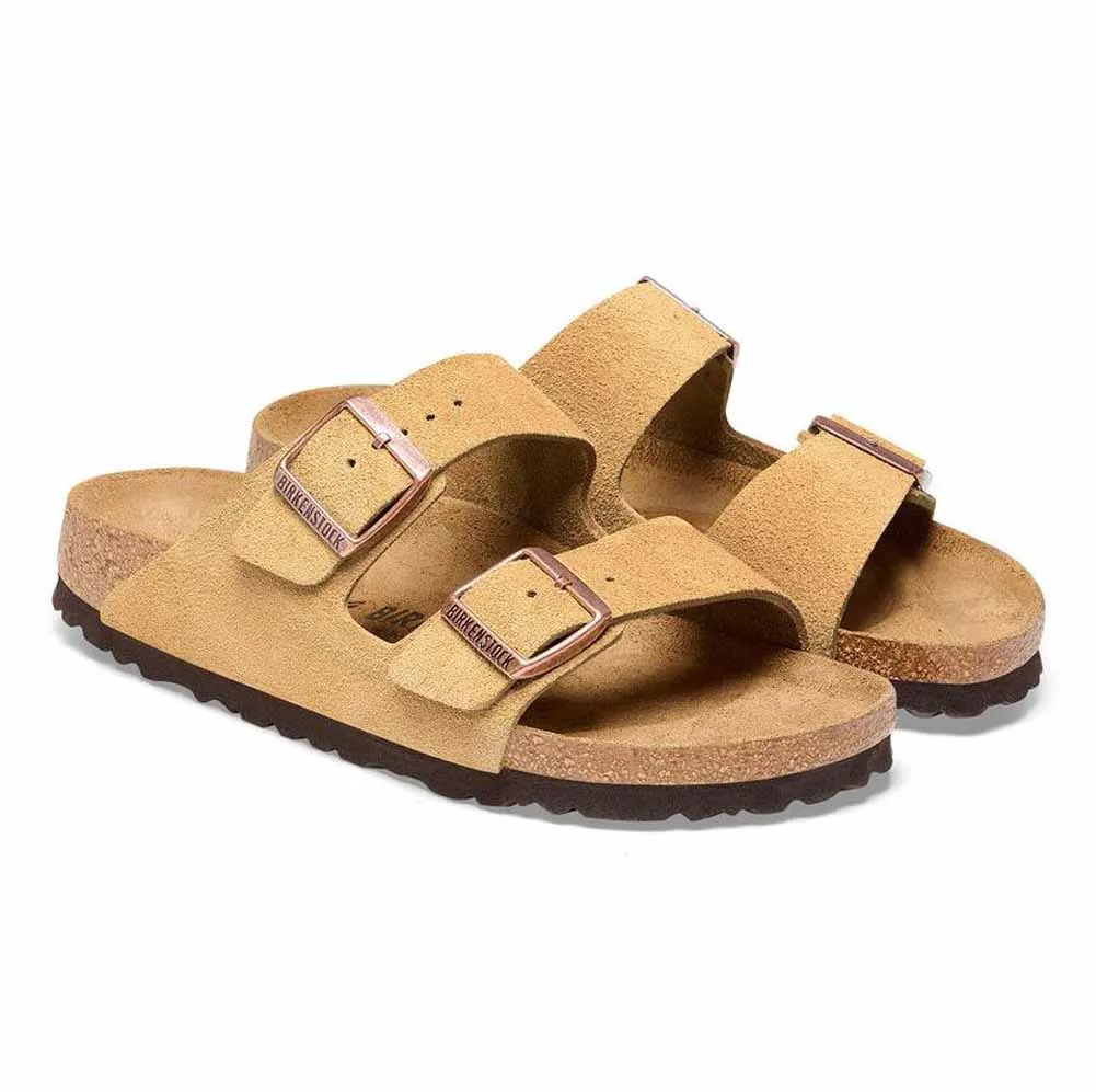 Arizona in Latte Cream Suede Regular Width by Birkenstock