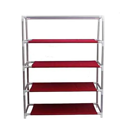 ASIAN Shoe Rack with cover for home Multipurpose Rack Organizer for Shoe/Clothes/books stand storage - (Need to Be Assemble - DIY) (Blue)(4shelf)