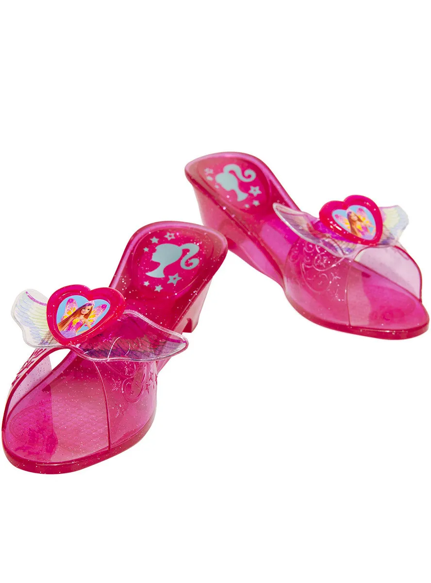 Barbie Girls Pink Click Clack Jelly Costume Shoes