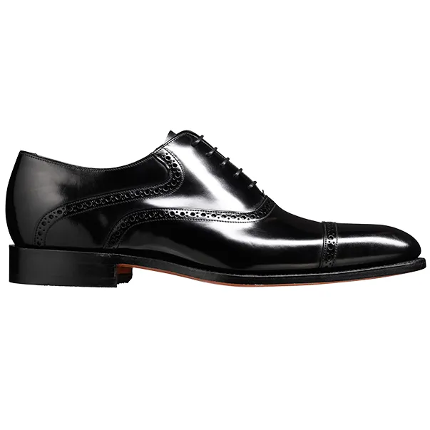 BARKER Wilton Shoes - Mens Oxford Brogues - Black Polish