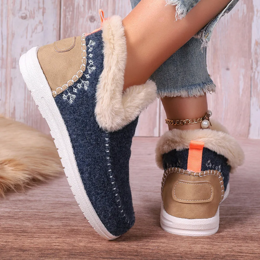 Betterthy🔥2024 NEW🔥Winter Warm Plush Lined Slip-on Sports Casual Shoes Ankle Boots