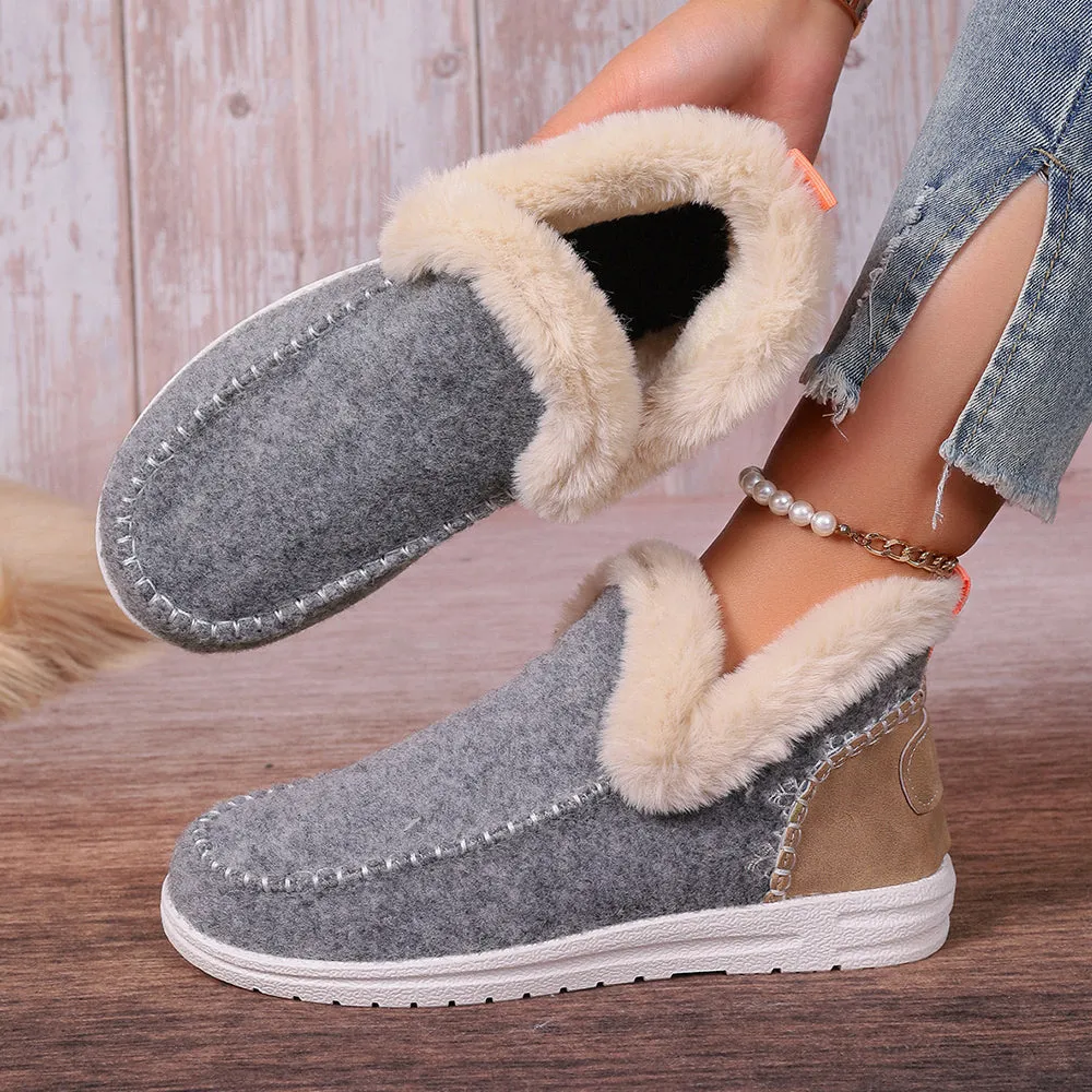 Betterthy🔥2024 NEW🔥Winter Warm Plush Lined Slip-on Sports Casual Shoes Ankle Boots