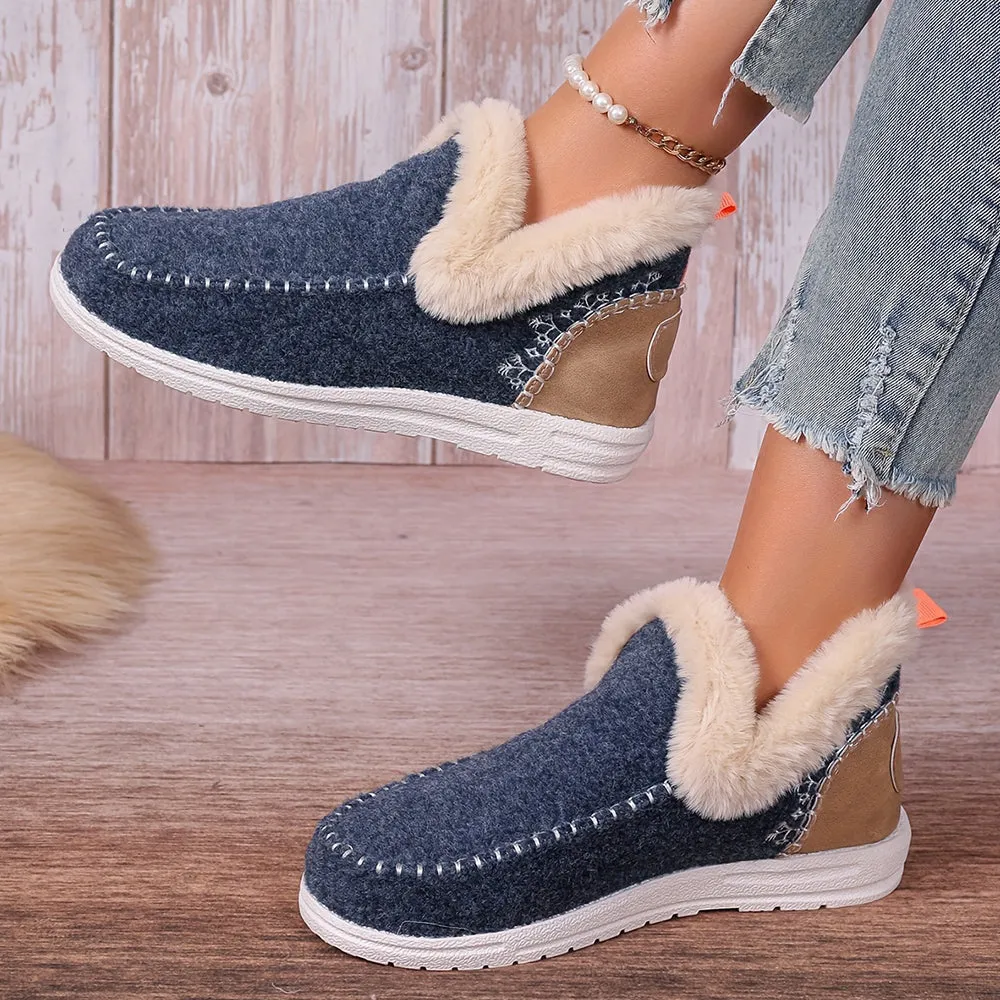 Betterthy🔥2024 NEW🔥Winter Warm Plush Lined Slip-on Sports Casual Shoes Ankle Boots