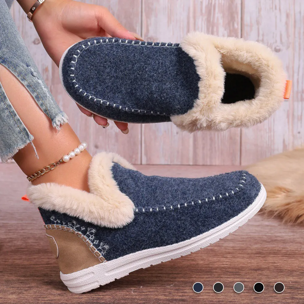 Betterthy🔥2024 NEW🔥Winter Warm Plush Lined Slip-on Sports Casual Shoes Ankle Boots