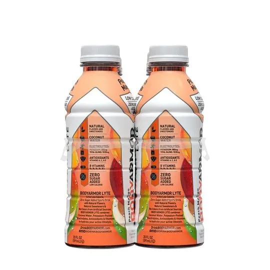 BODYARMOR LYTE Peach Mango, 20 fl oz, 6 Pack