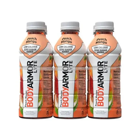 BODYARMOR LYTE Peach Mango, 20 fl oz, 6 Pack