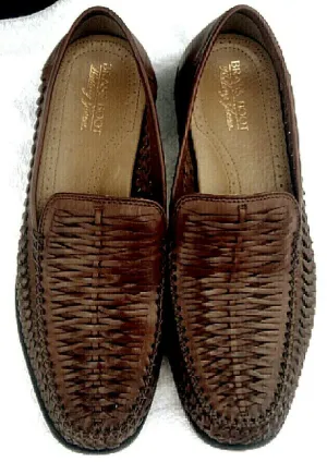 Brass Boot- Brown Basket Weave Slip-On Shoes- size 10M