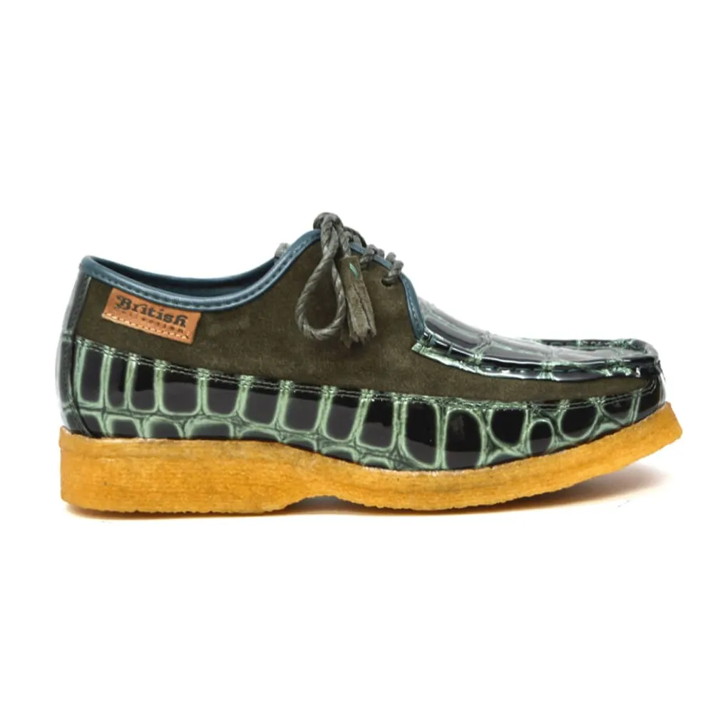 British Walkers Crown Croc Men's Crocodile Leather and Suede Crepe Soles