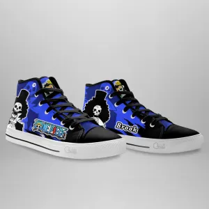 Brook High Top Shoes OP Custom Anime Sneakers Mix Manga