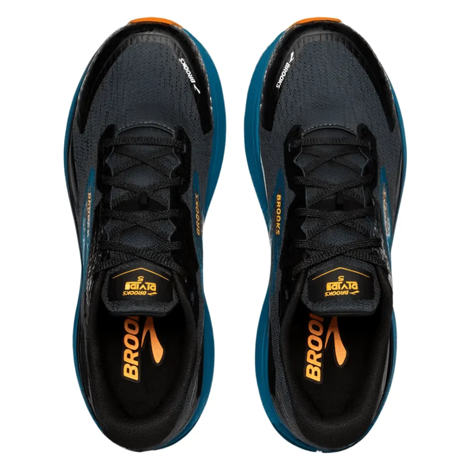 Brooks Divide 5 Men's Running Shoes AW24 Ebony/Mosaic Blue/Orange