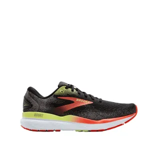 Brooks Men's Ghost 16 Running Shoes 2E (Wide Width) in Black/Mandarin Red/Green AW24