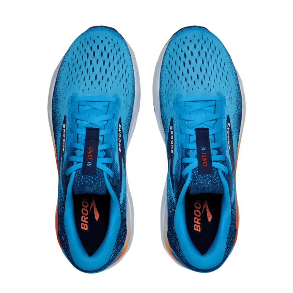 Brooks Men's Ghost 16 Running Shoes in Bonnie Blue/Blue Ribbon/Orange SS25