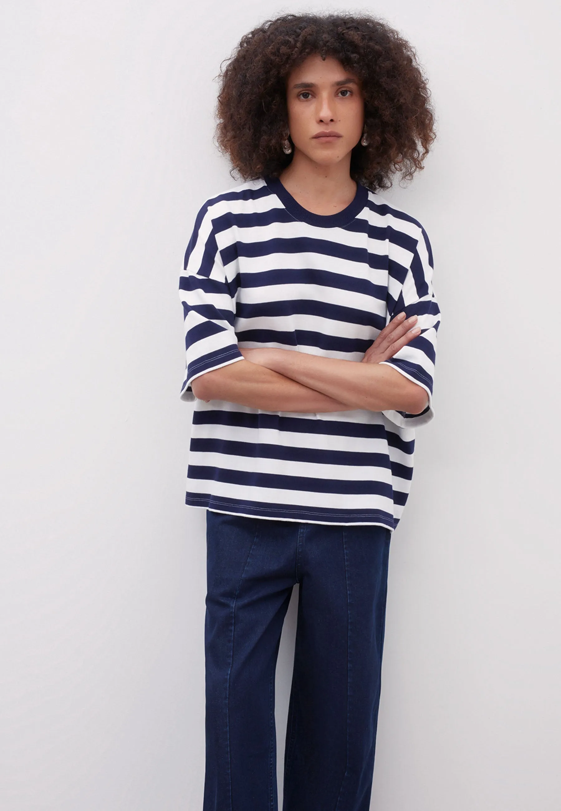 Building Block Oversized Boxy T-Shirt - stripe