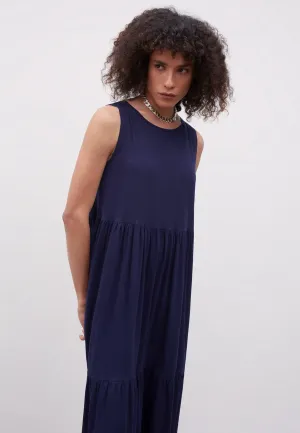 Building Block Tier Dress - navy