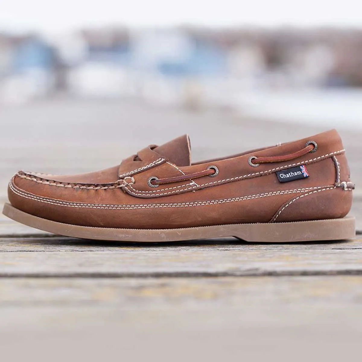 CHATHAM Gaff II G2 Slip-On Leather Deck Shoes - Mens - Walnut