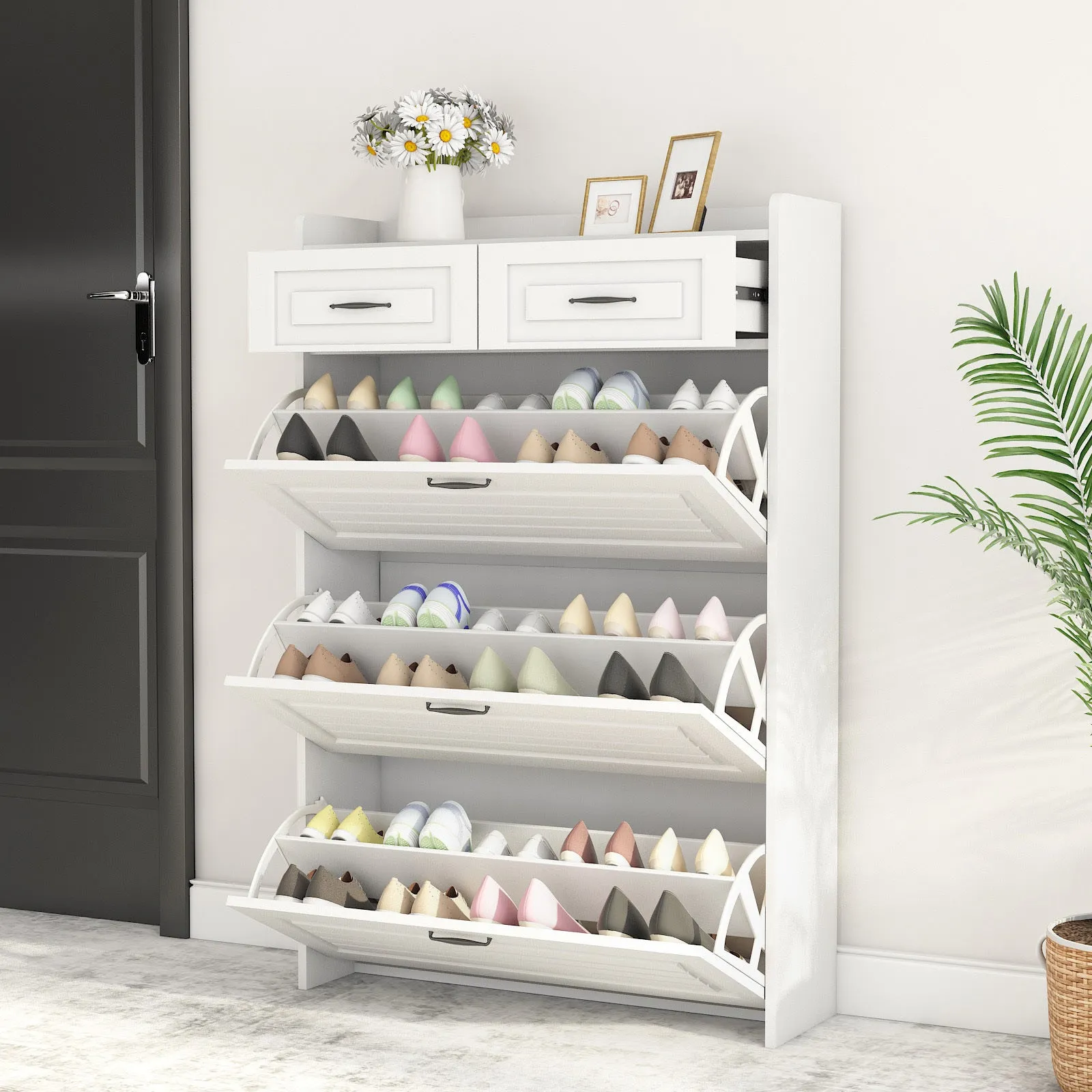 Chelsea II Shoe Storage Cabinet - White