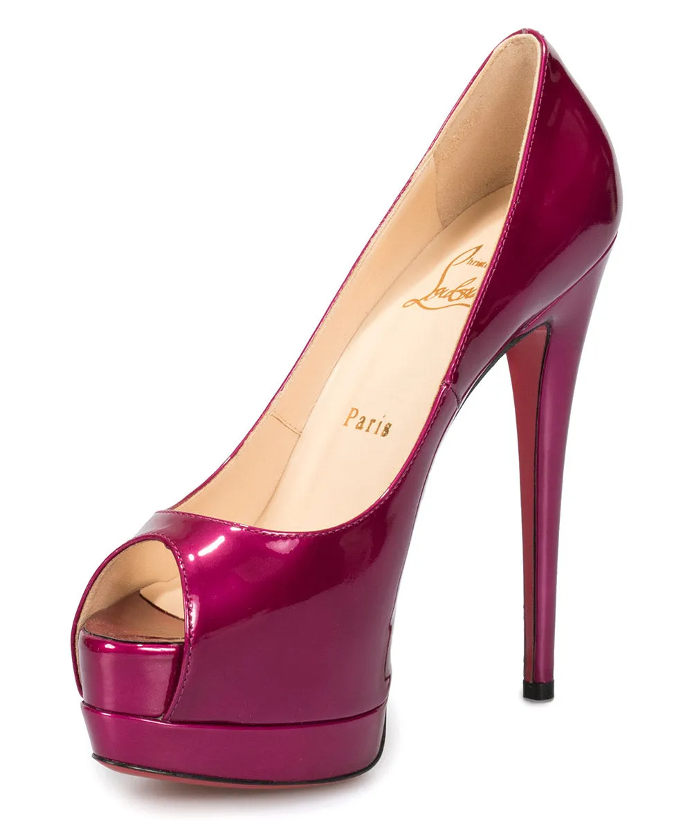 Christian Louboutin Palais Royal Magenta Patent Leather 120mm Platform Pump