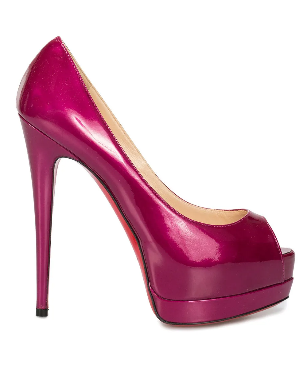 Christian Louboutin Palais Royal Magenta Patent Leather 120mm Platform Pump