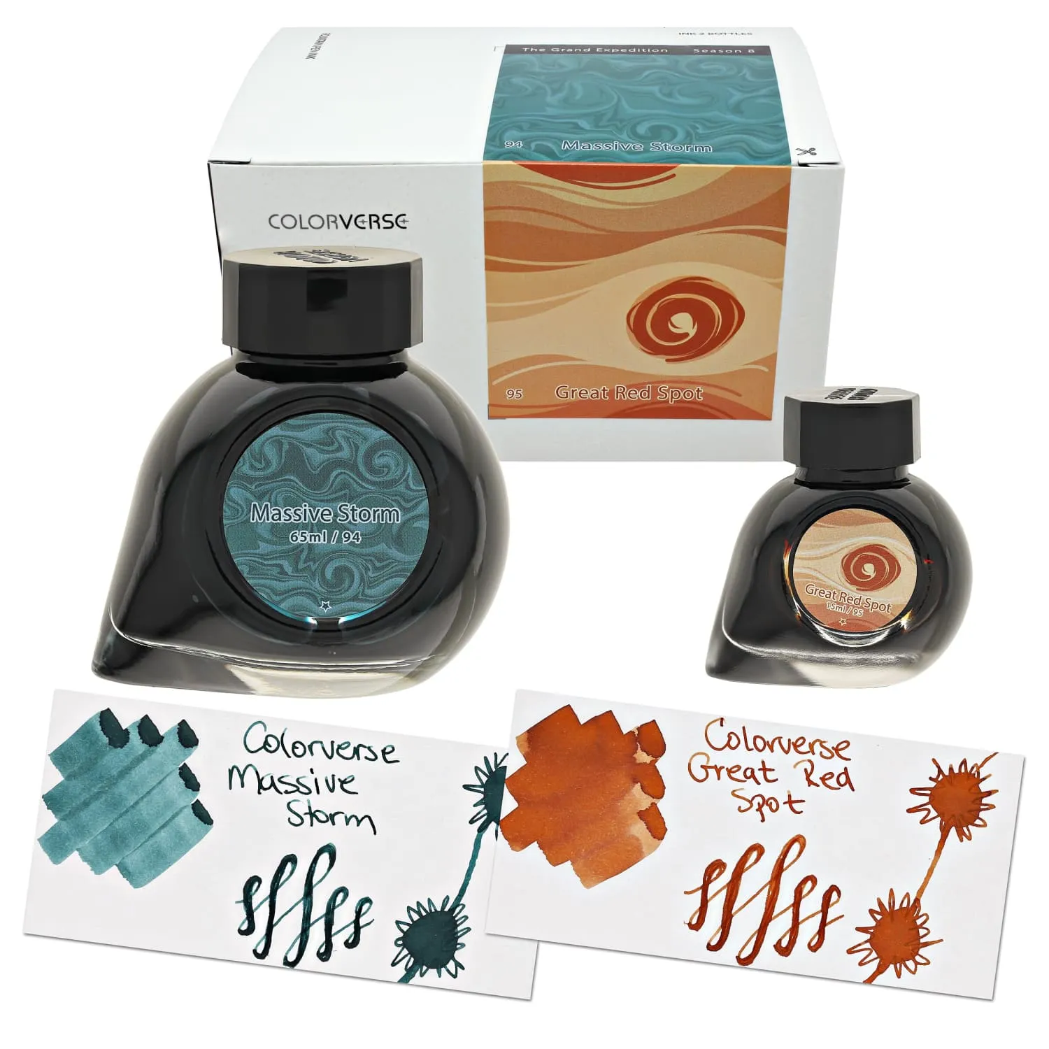 Colorverse Season 8 The Grand Expedition Bottled Ink in Massive Storm & Great Red Spot - Set of 2 (65ml 15ml)