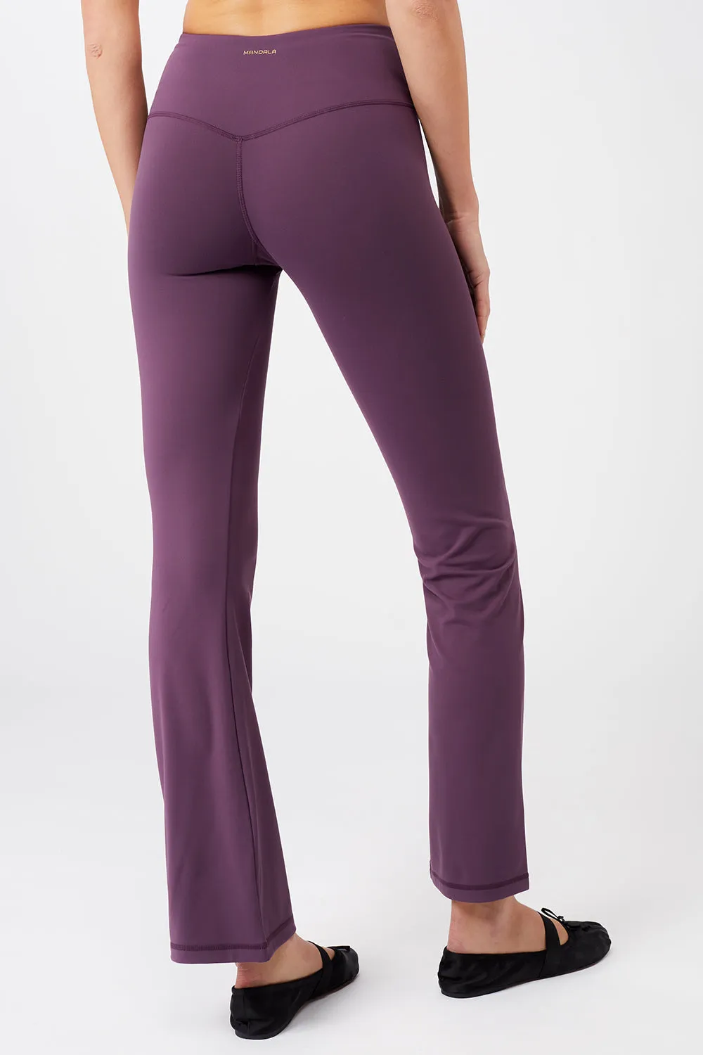 Cropped Shoulder Top   Flared Sports Pants Purple Passion