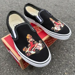 Custom Halloween Skeleton Skull Time To Die Horror - Custom Vans Shoes