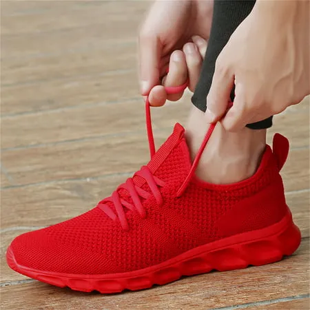 Damyuan Fashion Sneakers Mens Running Shoes Casual Slip on Walking Shoes Athletic Sport Lightweight Breathable Mesh Comfortable Sole, Red, 11