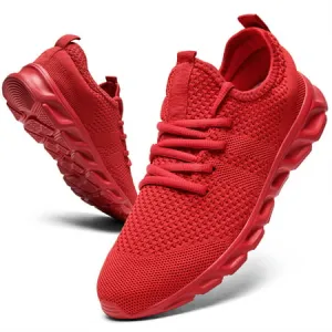 Damyuan Fashion Sneakers Mens Running Shoes Casual Slip on Walking Shoes Athletic Sport Lightweight Breathable Mesh Comfortable Sole, Red, 11