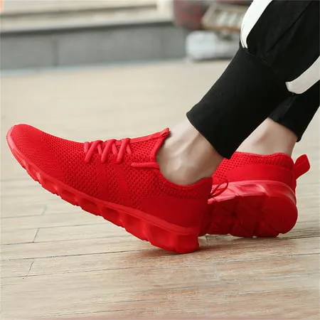 Damyuan Fashion Sneakers Mens Running Shoes Casual Slip on Walking Shoes Athletic Sport Lightweight Breathable Mesh Comfortable Sole, Red, 11