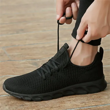 Damyuan Fashion Sneakers Mens Running Shoes Casual Walking Shoes Athletic Sport Lightweight Breathable Mesh Comfortable Sole, Black, 10