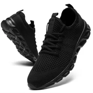 Damyuan Fashion Sneakers Mens Running Shoes Casual Walking Shoes Athletic Sport Lightweight Breathable Mesh Comfortable Sole, Black, 10