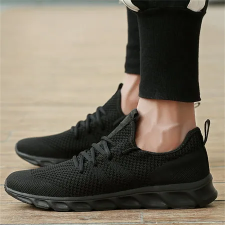 Damyuan Fashion Sneakers Mens Running Shoes Casual Walking Shoes Athletic Sport Lightweight Breathable Mesh Comfortable Sole, Black, 10