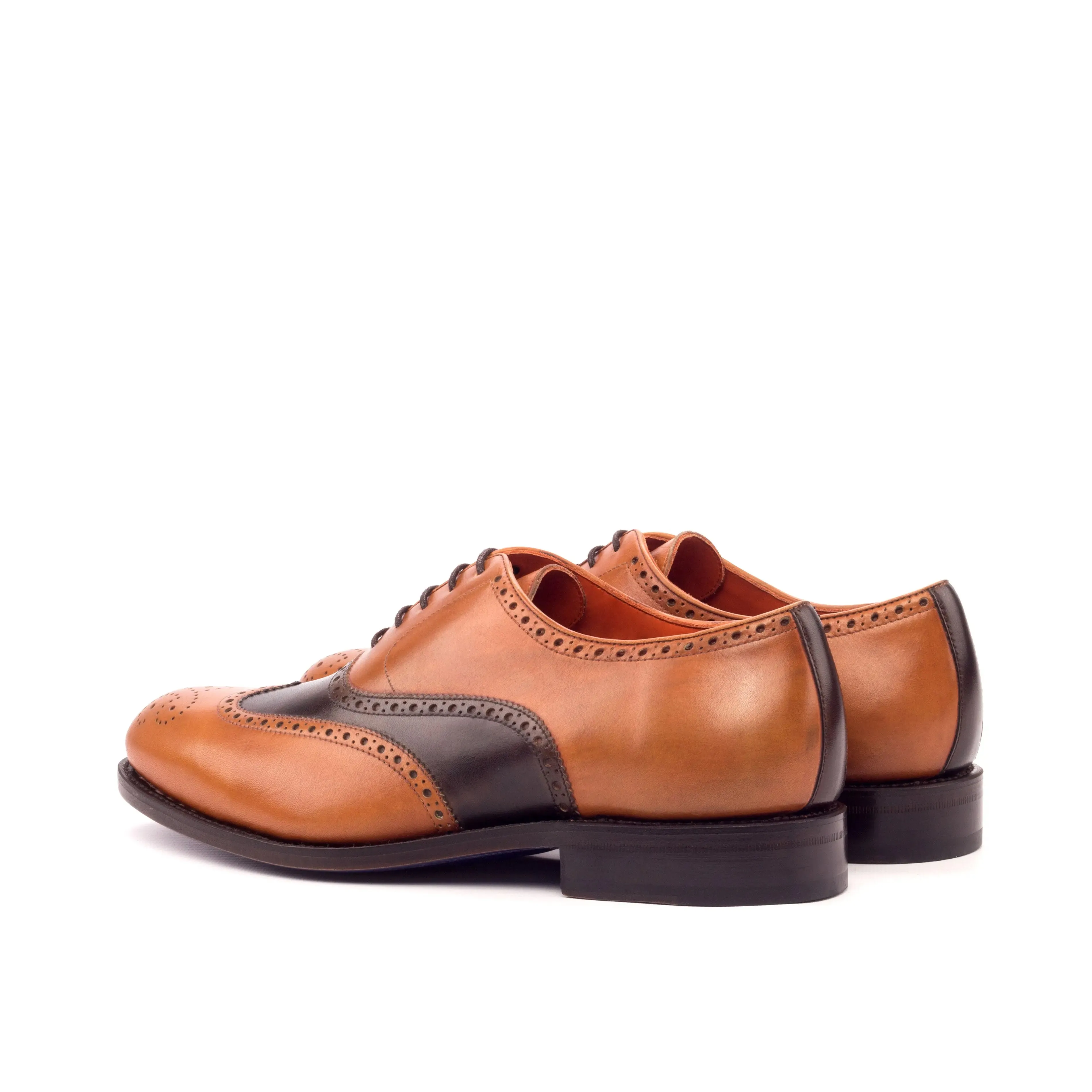 DapperFam Aeron in Cognac / Dark Brown Men's Italian Leather Full Brogue