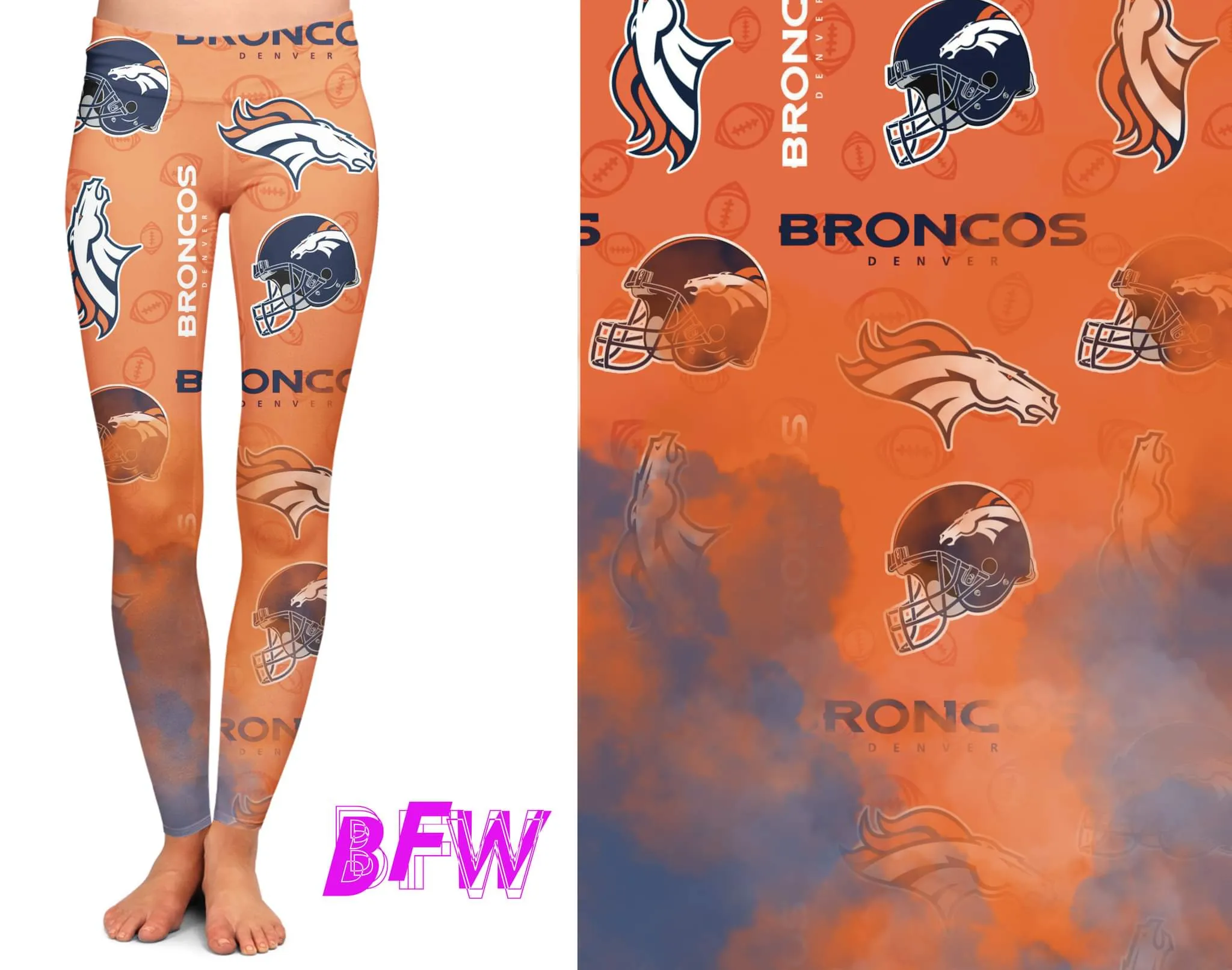 Denver Football Smoke Print Leggings and Unisex Joggers